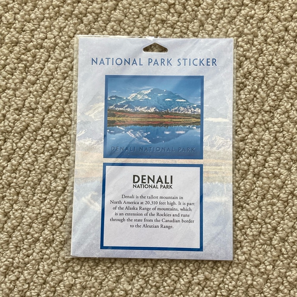 Denali National Park Historical Sticker Alaska Parks Project Souvenir Blue